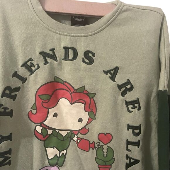 DC Comics Batman Poison Ivy Chibi Plant Friends Crewneck Size XS RARE - Picture 7 of 16